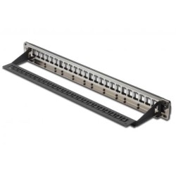 DIGITUS Modulární propojovací panel, stíněný 24 portů, Blank, 1U, Rack Mount, barevná černá průhledná pole štítků
