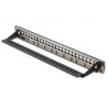 DIGITUS Modulární propojovací panel, stíněný 24 portů, Blank, 1U, Rack Mount, barevná černá průhledná pole štítků