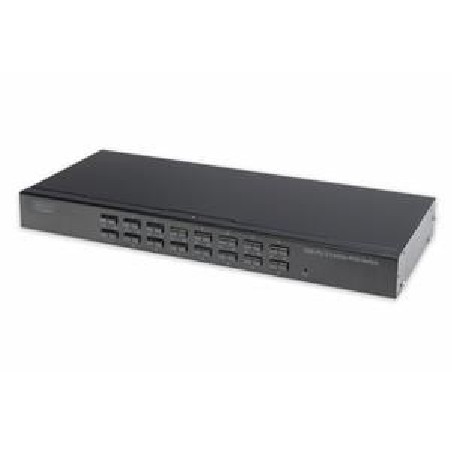 DIGITUS 16-portový přepínač Combo-KVM, 1 uživatel, 16 PC, slot pro funkční modul IP
