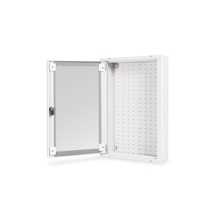 DIGITUS Skříň pro domácí automatizaci na zeď, povrchová montáž 600x400x100 mm, rámy skleněné dveře, šedá (RAL 7035)