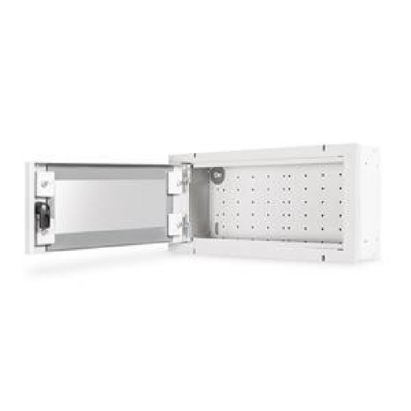DIGITUS Skříň pro domácí automatizaci na zeď, povrchová montáž 200x400x100 mm, rámy skleněné dveře, šedá (RAL 7035)