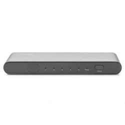 DIGITUS 4K Highspeed HDMI 2.0 Přepínač, 5x1 UHD 4K*2K@60 Hz, Full 3D, hliníkové pouzdro, černá