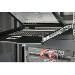 DIGITUS Professional Modular console with 17" TFT (43,2cm), 16-port. Cat.5 KVM & Touchpad, german keyboard