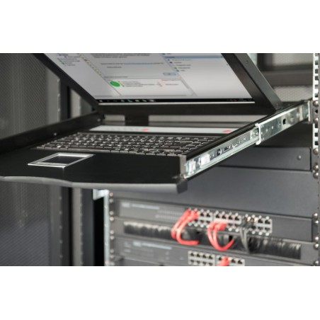 DIGITUS Professional Modular console with 19" TFT (48,3cm), 16-port KVM & Touchpad, german keyboard