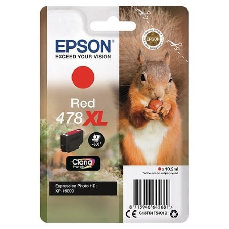 Epson Singlepack Red 478XL Claria Photo HD Ink