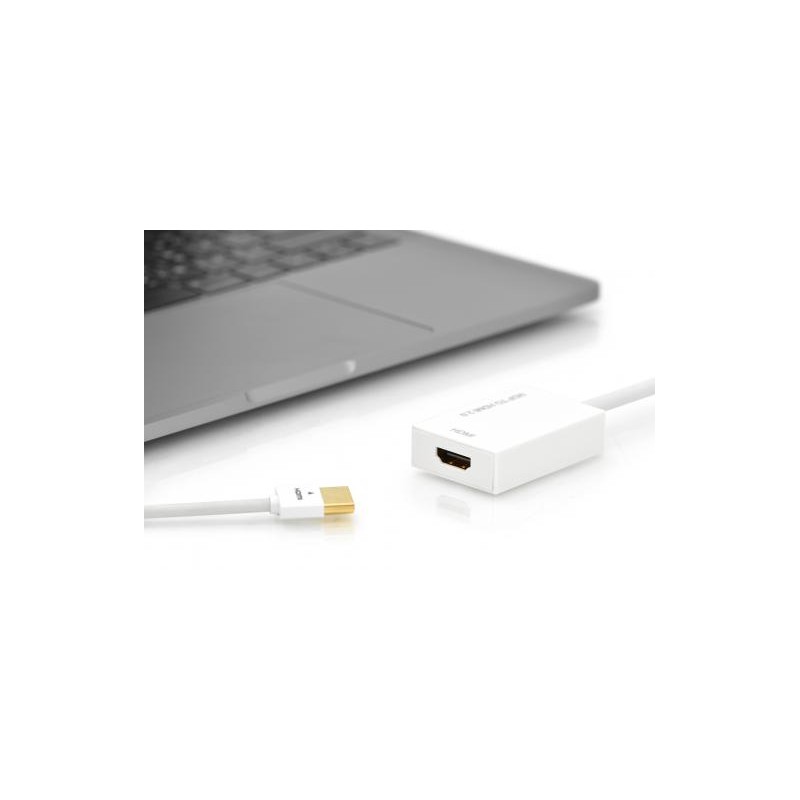Digitus kabelový adaptér DisplayPort, mini DP samec- HDMI typ A samice, 0,2m, HDMI Ver. 2,0, aktivní, CE, zlato, wh
