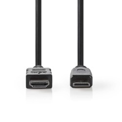 Nedis CVGB34500BK20 - Kabel High Speed HDMI s Ethernetem | HDMI Konektor - HDMI Mini Konektor | 2 m | Černá barva