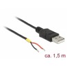 Delock Kabel USB 2.0 Typ-A samec 2 x dráty bez konektoru 1,5 m Raspberry Pi