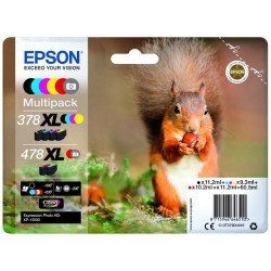 EPSON Multipack "Veverka" 6-colours 478XL Claria Photo HD Ink, ČB 500, BAR 830, FOTO 200 stran