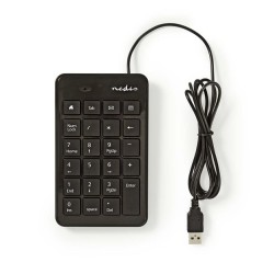 Nedis KBNM100BK - Kabelová Numerická Klávesnice | USB | Černá barva