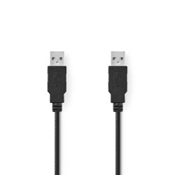 Nedis CCGB60000BK20 - USB 2.0 kabel | A Zástrčka - A Zástrčka | 2 m | Černá barva