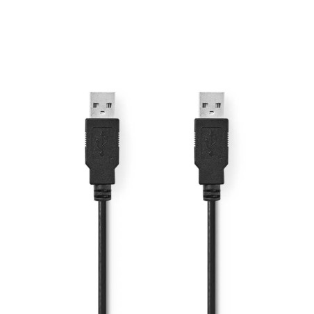 Nedis CCGB60000BK20 - USB 2.0 kabel | A Zástrčka - A Zástrčka | 2 m | Černá barva