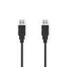 Nedis CCGB60000BK20 - USB 2.0 kabel | A Zástrčka - A Zástrčka | 2 m | Černá barva