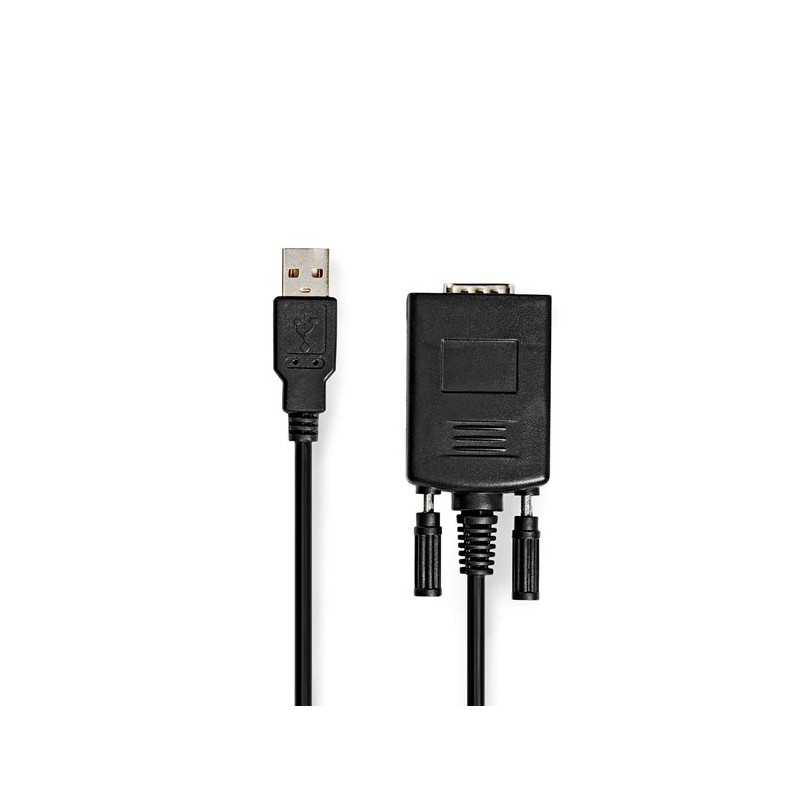 Nedis CCGW60852BK09 - Převodník | USB A zástrčka na RS232 zástrčka | USB 2.0 | 0,9 m kabel