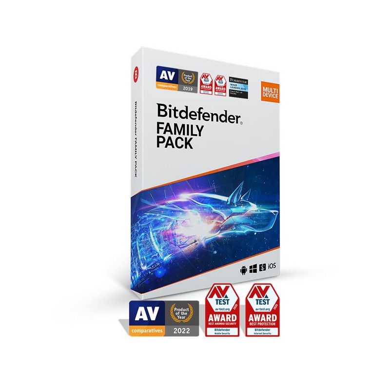 Bitdefender Family pack pro domácnost (15 zařízení) na 2 roky
