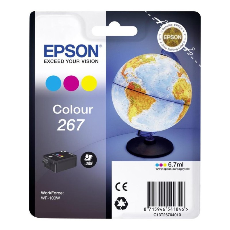 EPSON ink bar Singlepack "Globus" Colour 267 ink cartridge-pro WF-100 (6,7 ml)