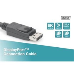 DIGITUS Připojovací kabel DisplayPort, DP M / M, 5,0 m, Ultra HD 8K, verze 1.3 / 1.4, bl