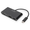 DIGITUS USB-C 3v1 adaptér pro tři monitory (HDMI, DP, VGA)