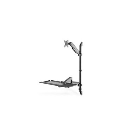 DIGITUS pracovní stanice pro sezení/stání, nástěnný držák, jeden monitor, černý max. 8 kg, max Velikost obrazovky: 17 VESA: 75x1