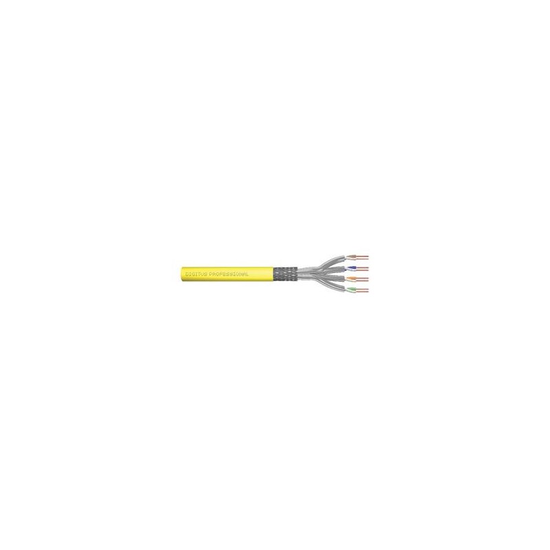 DIGITUS Instalační kabel CAT 7A S-FTP, 1500 MHz Dca, AWG 22/1, kroužek 100 m, SX, žlutá