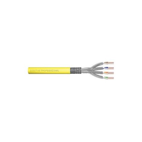 DIGITUS Instalační kabel CAT 7A S-FTP, 1500 MHz Dca, AWG 22/1, kroužek 100 m, SX, žlutá