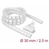 Delock Spirálová hadice se vtahovacím nástrojem 2,5 m x 30 mm, bílá