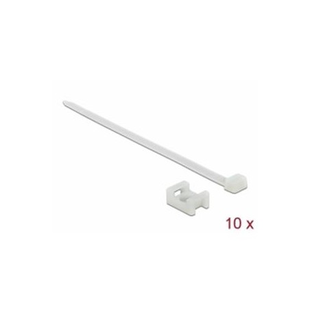 Delock Šroubová montážní svěrka, 23 x 16 mm, s kabelovou upínkou, D 150 x Š 7,2 mm, bílá
