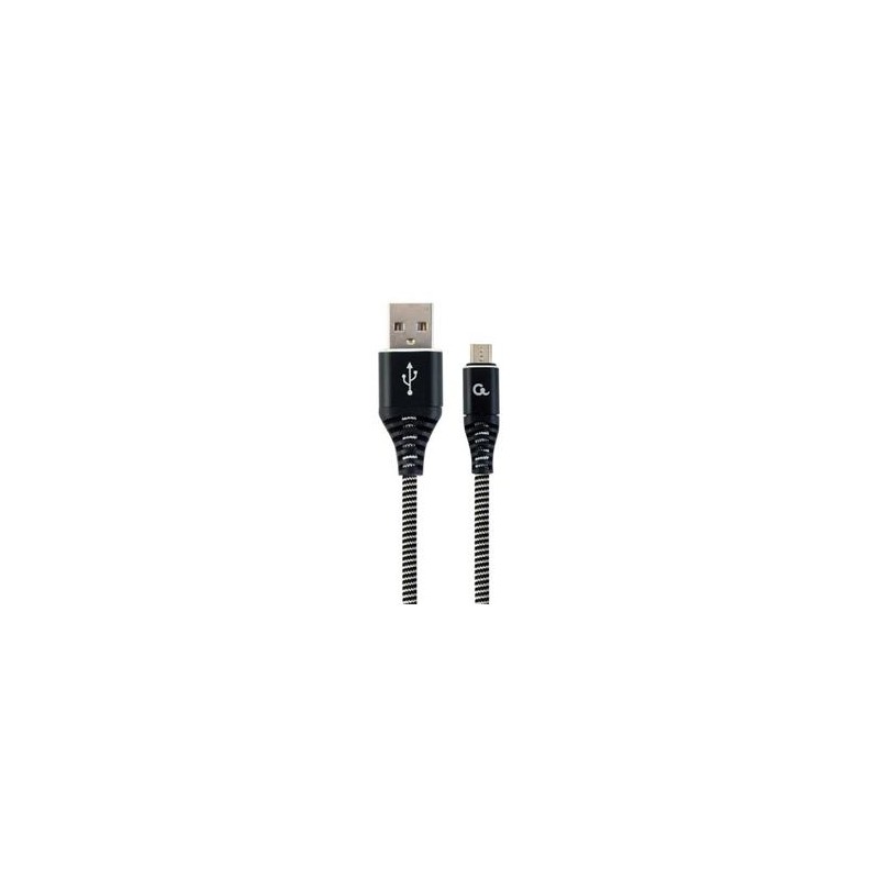 GEMBIRD CABLEXPERT Kabel USB 2.0 AM na MicroUSB (AM/BM), 1m, opletený, černo-bílý, blister, PREMIUM QUALITY