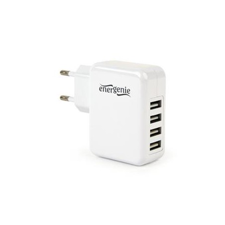 GEMBIRD, Nabíječka USB, 4x USB, 3100mA, 15W. bílá