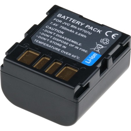 Baterie T6 Power JVC BN-VF707U, BN-VF707, 750mAh, 5,4Wh, šedá