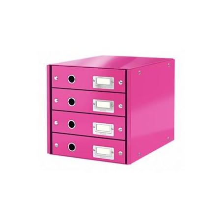 LEITZ Zásuvkový box Click&Store, 4 zásuvky, růžová