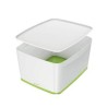 LEITZ Úložný box s víkem MyBox, velikost L, bílá/zelená