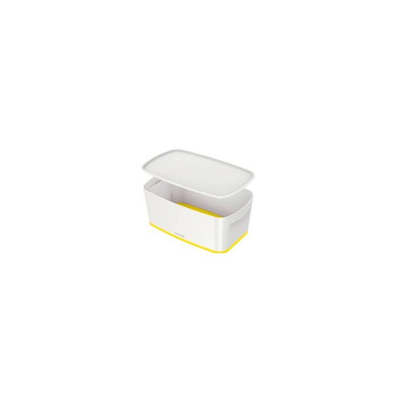 LEITZ Úložný box s víkem MyBox, velikost S, bílá/žlutá