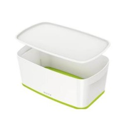 LEITZ Úložný box s víkem MyBox, velikost S, bílá/zelená