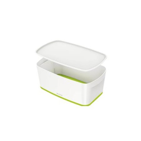 LEITZ Úložný box s víkem MyBox, velikost S, bílá/zelená