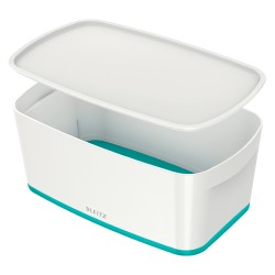 LEITZ Úložný box s víkem MyBox, velikost S, bílá/ledově modrá