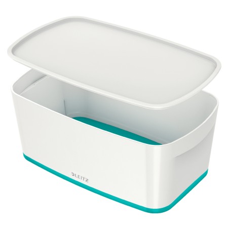 LEITZ Úložný box s víkem MyBox, velikost S, bílá/ledově modrá