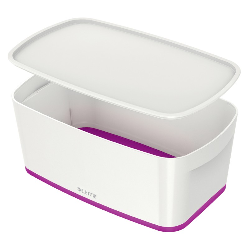 LEITZ Úložný box s víkem MyBox, velikost S, bílá/fialová
