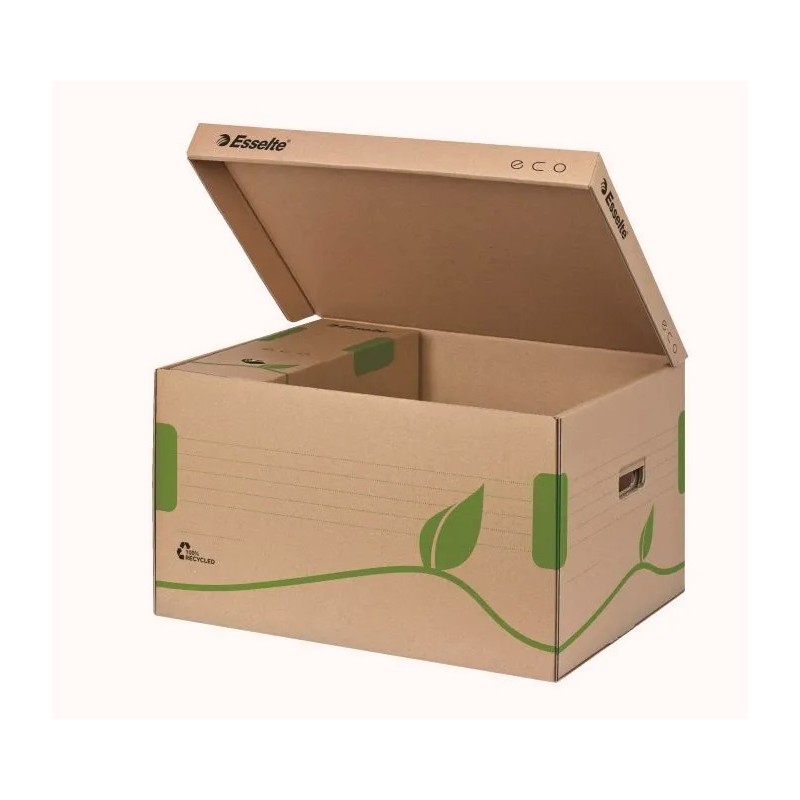 LEITZ Esselte ECO archivační kontejner s víkem, na krabice 80/100 mm, hnědá
