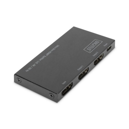 Digitus Ultra tenký HDMI Rozbočovač, 1x2, 4K / 60Hz HDR, HDCP 2.2, 18 Gbps, Micro USB napájeno