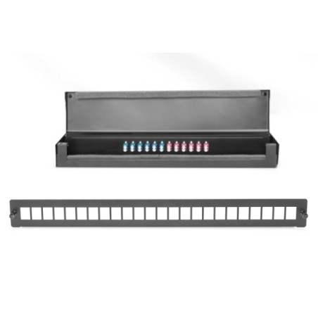DIGITUS Konsolidační bod pro moduly Keystone / Fiber Optic Coupler pro 24xKeystone, 12xLC DX