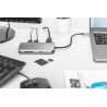 Digitus 8portová dokovací stanice USB-C, 2xUSB3.0, 1xRJ45, 2xHDMI, 1xPD, 1xMicro SD, 1xSD, šedá