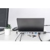 Digitus 12portová dokovací stanice USB-C, šedá, HDMI, VGA, 2x USB-C, 4x USB-A, RJ45, 1x 3,5 mm, SD / MicroSD