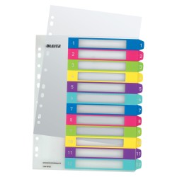 LEITZ Rejstříky WOW - popisovatelné na PC, A4+ MAXI 1-12