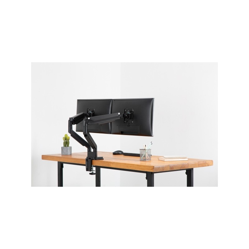 Digitus universální držák monitoru duální s plynovou pružinou, 15-32 ", 2x 9 kg (max.), Černý VESA: 75 x 75, 100 x 100