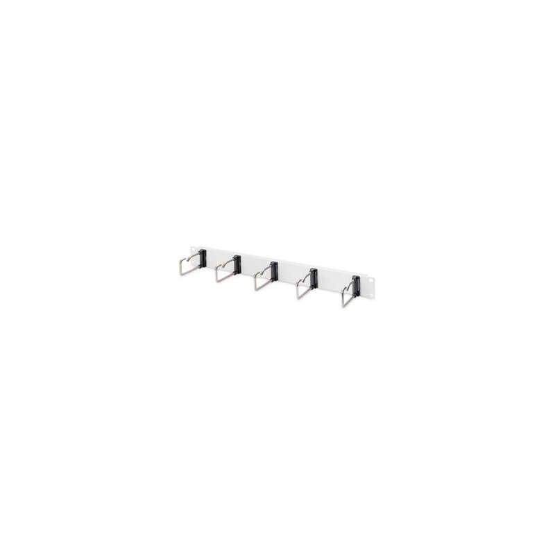 Digitus 1U kabelový spravovací panel 5x ocelové kroužky 40x75 mm, šedé (RAL 7035)