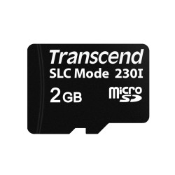 Transcend 2GB microSD230I 3D TLC (SLC mode) průmyslová paměťová karta, 22MB/s R, 21MB/s W, černá
