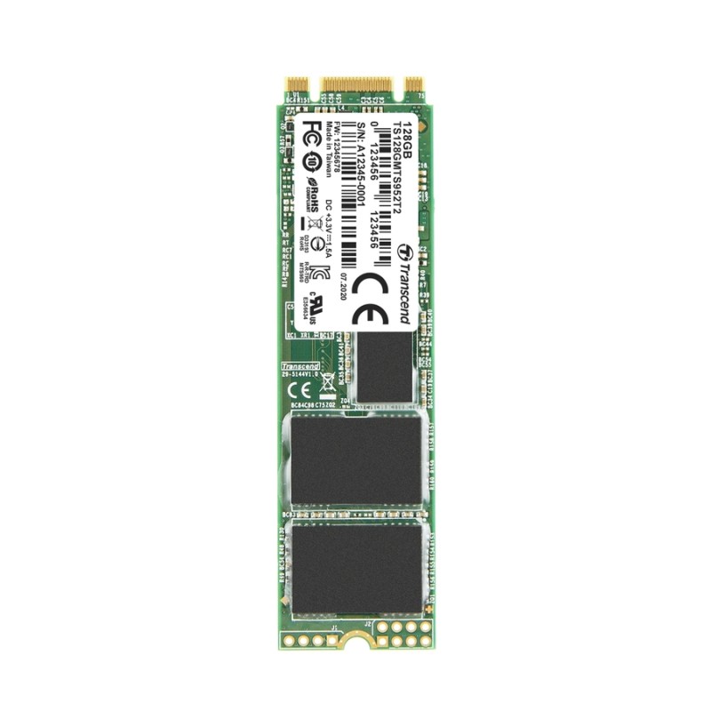 TRANSCEND MTS952T2 128GB Industrial 3K P/E SSD disk M.2, 2280 SATA III 6Gb/s (3D TLC), 560MB/s R, 520MB/s W