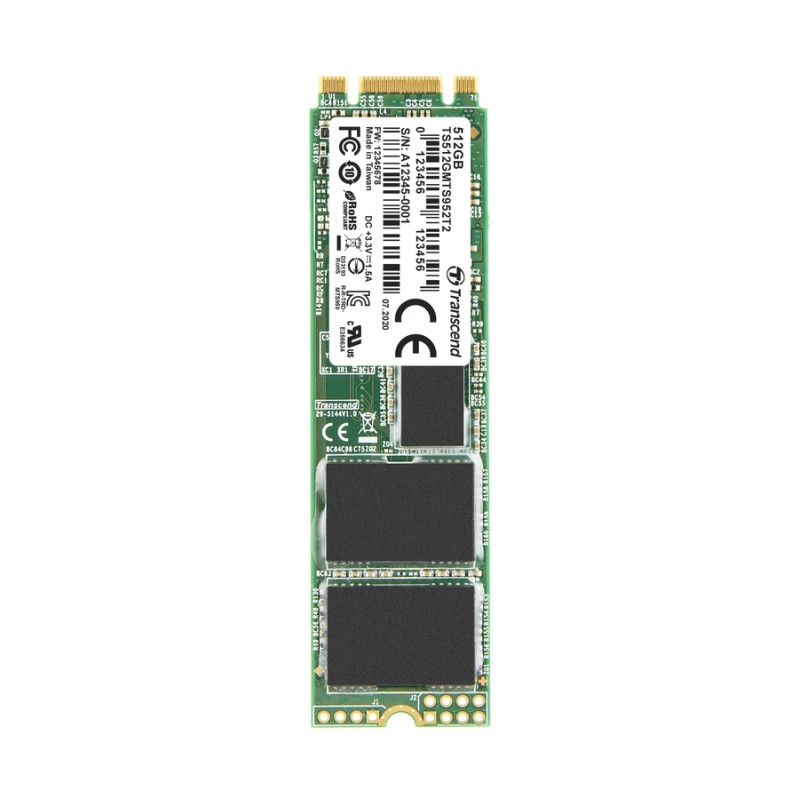 TRANSCEND MTS952T2 512GB Industrial 3K P/E SSD disk M.2, 2280 SATA III 6Gb/s (3D TLC), 560MB/s R, 520MB/s W