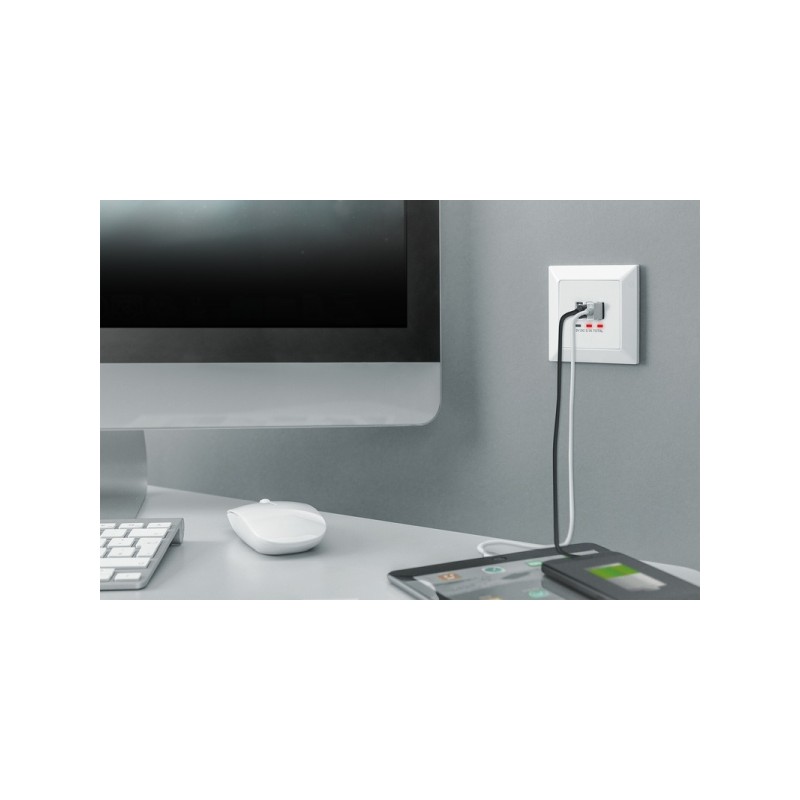 DIGITUS Nabíjecí zásuvka na zeď pro smartphony/tablety s 2 x USB A, 1 x USB Type-C , 3100 mA, UP